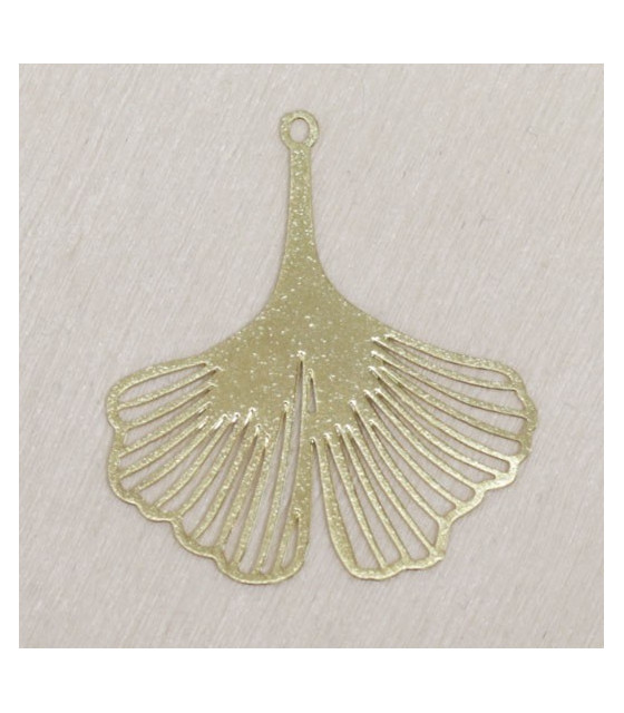 Pendentif Laser Cut Feuille Ginkgo X Mm Dor La Perle Des