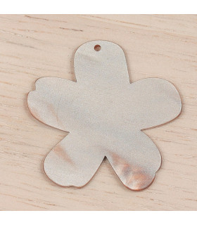 Pendentif Fleur 5 Pétales - Marron Tacheté Léopard - 34mm - Acrylique