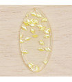 Pendentif Ovale Plein en Acrylique - 44x22mm - Jaune à éclats Jaune