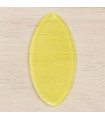 Pendentif Ovale Plein en Acrylique - 44x22mm - Jaune transparent