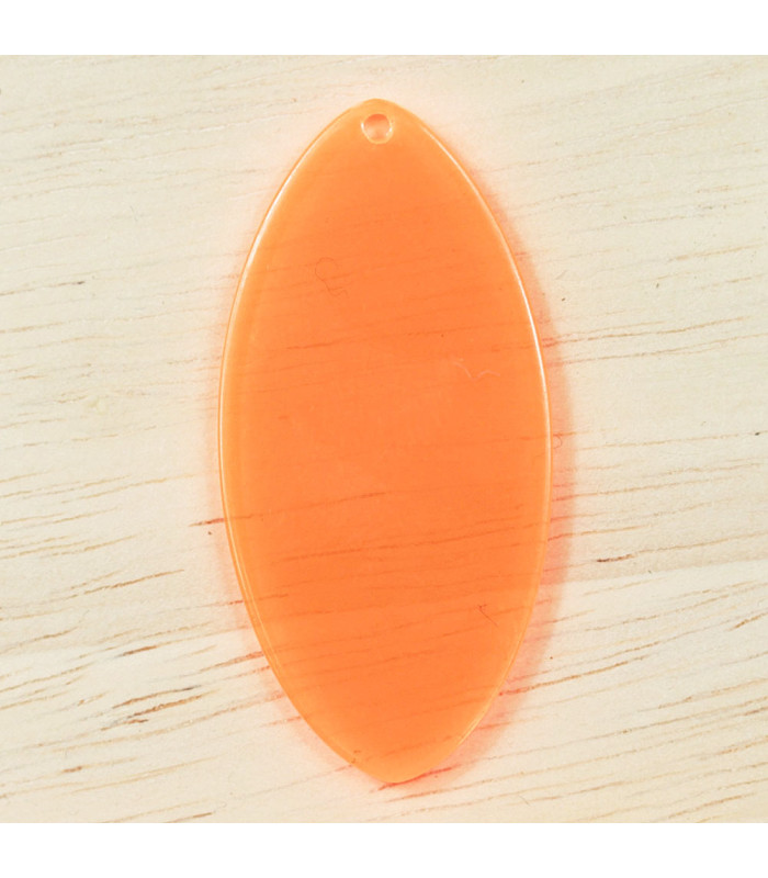 Pendentif Ovale Plein en acrylique Orange transparent