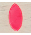 Pendentif Ovale Plein en Acrylique - 44x22mm - Rose transparent