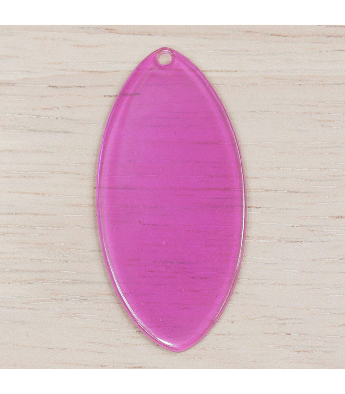 Pendentif Ovale Plein en acrylique violet transparent