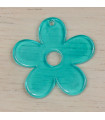 Pendentif Fleur Evidée en Acrylique - 29mm - Bleu Turquoise Transparent