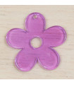 Pendentif Fleur Evidée en Acrylique - 29mm - Violet Transparent