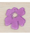 Pendentif Fleur Sakura Evidée en Acrylique - 32x29mm - Violet Transparent