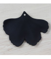 Pendentif Feuille de Gingko en Acrylique - 45x30mm - Noir Effet Mat