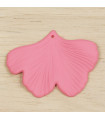 Pendentif Feuille de Gingko en Acrylique - 45x30mm - Vieux Rose Effet Mat