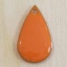 Sequin Émaillé goutte large orange - 21x13mm