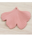 Pendentif Feuille de Gingko en Acrylique - 45x30mm - Rose Clair Effet Mat