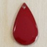 Sequin Émaillé goutte large rouge - 21x13mm