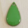 Sequin Émaillé goutte large vert - 21x13mm