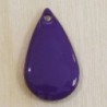 Sequin Émaillé goutte large violet - 21x13mm