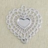 Breloque Laser Cut - Coeur - 16x15mm - Argenté