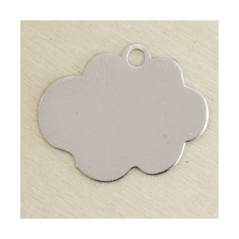 Breloque Laser Cut nuage argenté