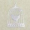 Breloque Laser Cut -  Cage à oiseau - 22x15mm - Argenté