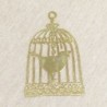 Breloque Laser Cut -  Cage à oiseau - 22x15mm - Doré