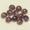 Perles en cristal à facettes - Coussin  - 3x4mm - Violet Foncé Transparent - Lot de 50