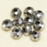 Perles en cristal à facettes - Coussin  - 4,5x6mm - Argenté Foncé Opaque - Lot de 50