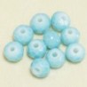 Perles en cristal à facettes - Coussin  - 4,5x6mm - Bleu Turquoise Opaque Effet - Lot de 50