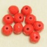 Perles en cristal à facettes - Coussin  - 4,5x6mm - Rouge Opaque - Lot de 50