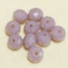 Perles en cristal à facettes - Coussin  - 4,5x6mm - Violet Opaque - Lot de 50