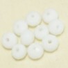 Perles en cristal à facettes - Coussin  - 4x5,5mm - Blanc Opaque - Lot de 50