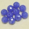 Perles en cristal à facettes - Coussin  - 4x5,5mm - Bleu Acier Foncé Opaque - Lot de 50