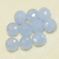 Perles en cristal à facettes - Coussin  - 4x5,5mm - Bleu Acier Opaque - Lot de 50