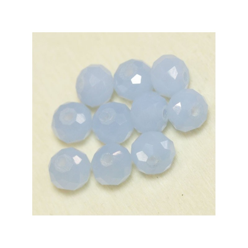 Perles en cristal à facettes - Coussin  - 4x5,5mm - Bleu Acier Opaque - Lot de 50