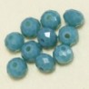 Perles en cristal à facettes - Coussin  - 4x5,5mm - Bleu Canard Foncé Opaque - Lot de 50