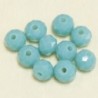 Perles en cristal à facettes - Coussin  - 4x5,5mm - Bleu Canard Opaque - Lot de 50