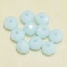 Perles en cristal à facettes - Coussin  - 4x5,5mm - Bleu Clair Laiteux - Lot de 50