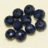 Perles en cristal à facettes - Coussin  - 4x5,5mm - Bleu Navy Opaque - Lot de 50