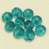 Perles en cristal à facettes - Coussin  - 4x5,5mm - Bleu Turquoise Foncé Transparent - Lot de 50