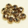 Perles en cristal à facettes - Coussin  - 4x5,5mm - Bronze Opaque - Lot de 50