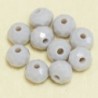 Perles en cristal à facettes - Coussin  - 4x5,5mm - Gris Laiteux - Lot de 50