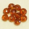 Perles en cristal à facettes - Coussin  - 4x5,5mm - Marron Transparent - Lot de 50