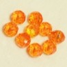 Perles en cristal à facettes - Coussin  - 4x5,5mm - Orange Foncé Transparent - Lot de 50