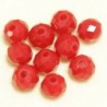 Perles en cristal à facettes - Coussin  - 4x5,5mm - Rouge Foncé Opaque - Lot de 50