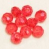 Perles en cristal à facettes - Coussin  - 4x5,5mm - Rouge Transparent - Lot de 50