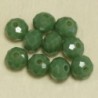 Perles en cristal à facettes - Coussin  - 4x5,5mm - Vert Kaki Opaque - Lot de 50