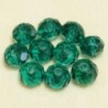 Perles en cristal à facettes - Coussin  - 4x5,5mm - Vert Outremer Transparent - Lot de 50