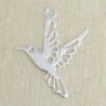 Breloque Laser Cut - Oiseau colibri - 15x13mm - Argenté