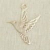 Breloque Laser Cut - Oiseau colibri - 15x13mm - Gold rose