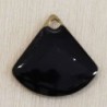 Sequin Émaillé triangle arrondi Noir - 12x12mm