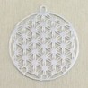 Breloque Laser Cut - Rond fleur de vie - 22x20mm - Argenté