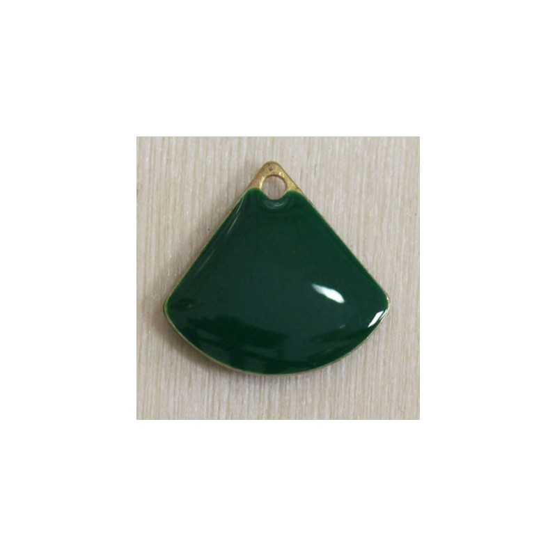 Sequin Émaillé triangle arrondi Vert Foncé