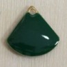 Sequin Émaillé triangle arrondi Vert Foncé - 12x12mm