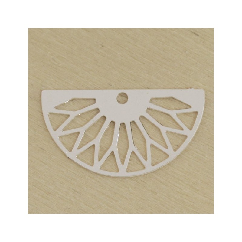 Breloque intercalaire Laser Cut demi lune aztèque argenté